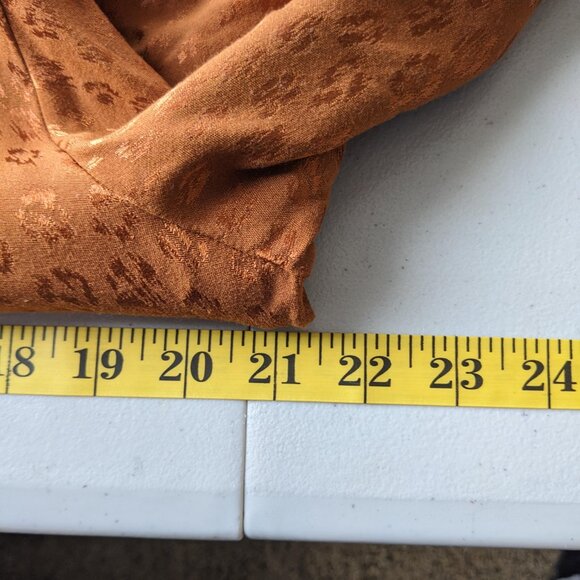 LOFT Women's long sleeve blouse with decorative tie, leopard embossed fabric - Picture 6 of 10